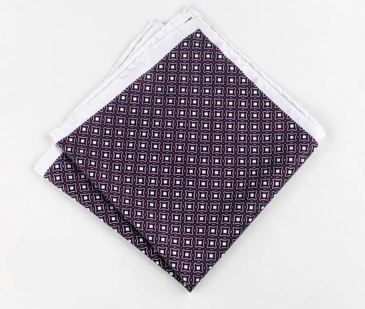 Pochette costumes rond et carres noir blanc violet