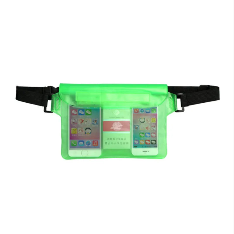 Pochette étanche sports nautiques baignades loisirs aquatiques verte