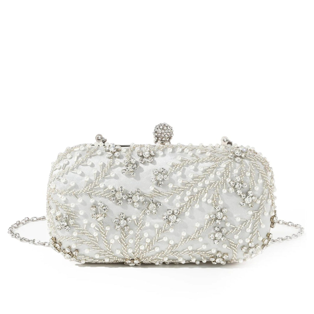 Pochette mariage bandoulière blanche