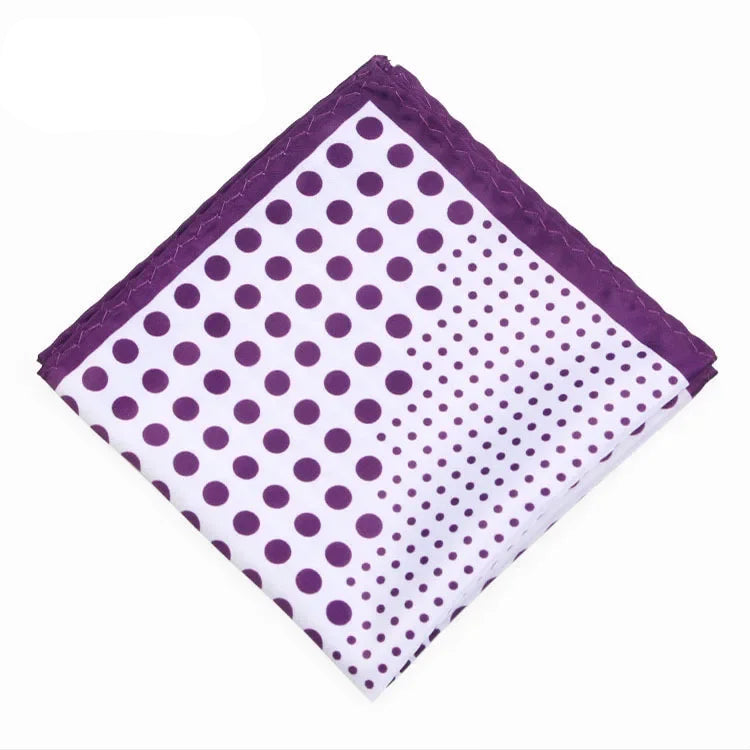 Costume homme pochette fond blanc pois violet
