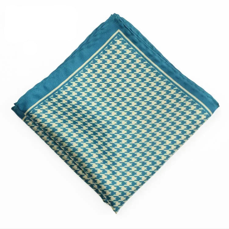 Costume homme pochette fond pied de poule vert et ecru