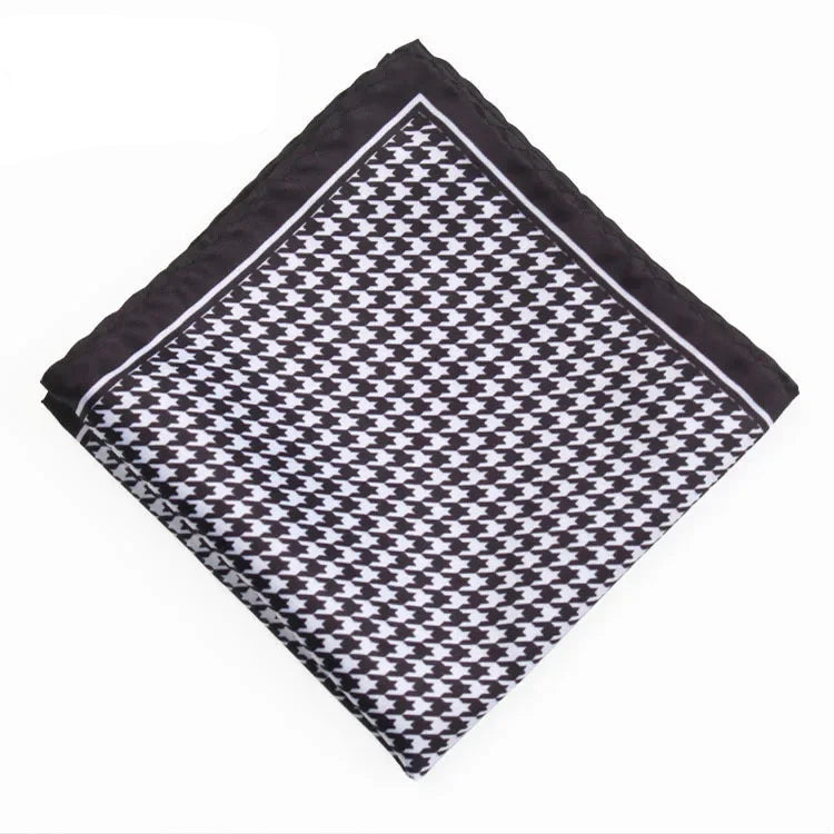 Costume homme pochette pied de poule noir et blanc
