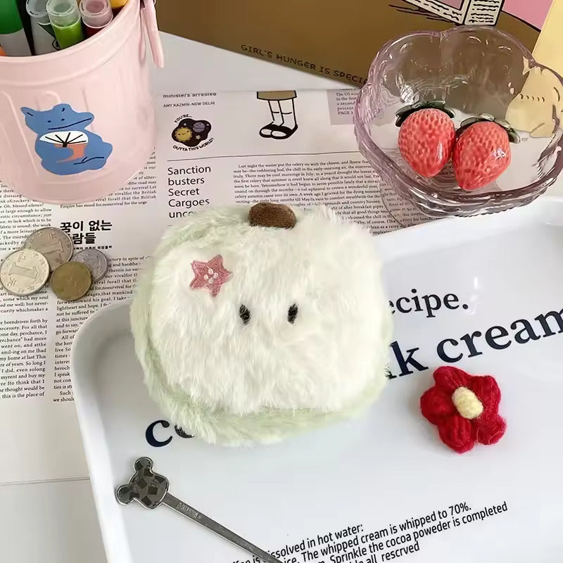 Petite pochette pomme blanche et vert pastel 