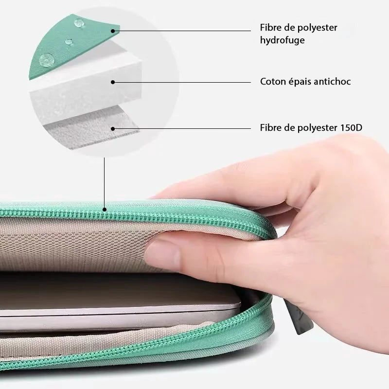 Pochette Macbook air 13 Doublure caracteristiques 