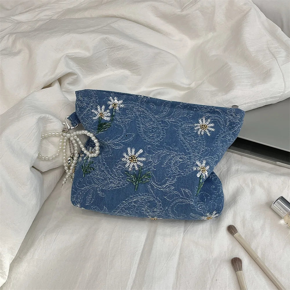 Pochette Paquerette + Charms Perles