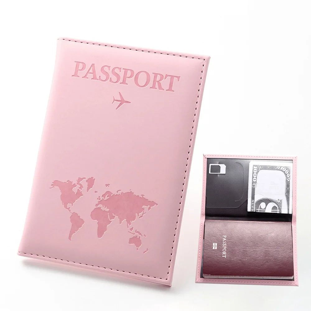 Pochette Passeport rose lisse