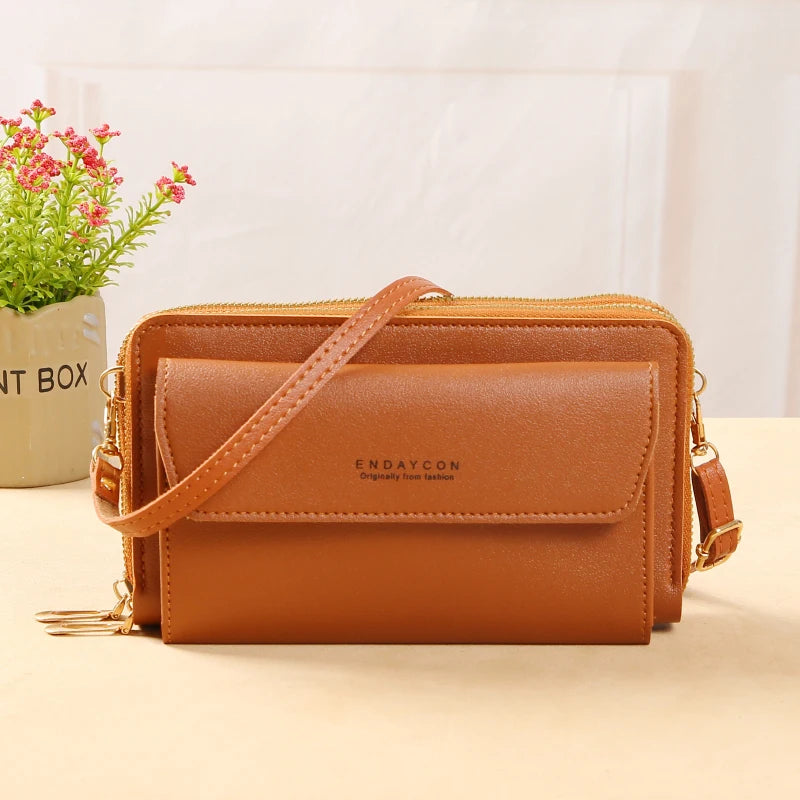 Pochette a bandouliere femme fauve caramel terracotta 