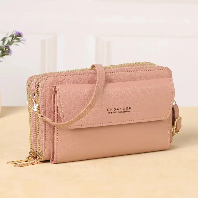 Pochette a bandouliere femme rose saumoné