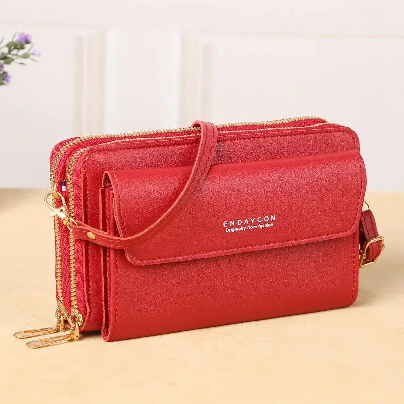 Pochette a bandouliere femme rouge eclatant
