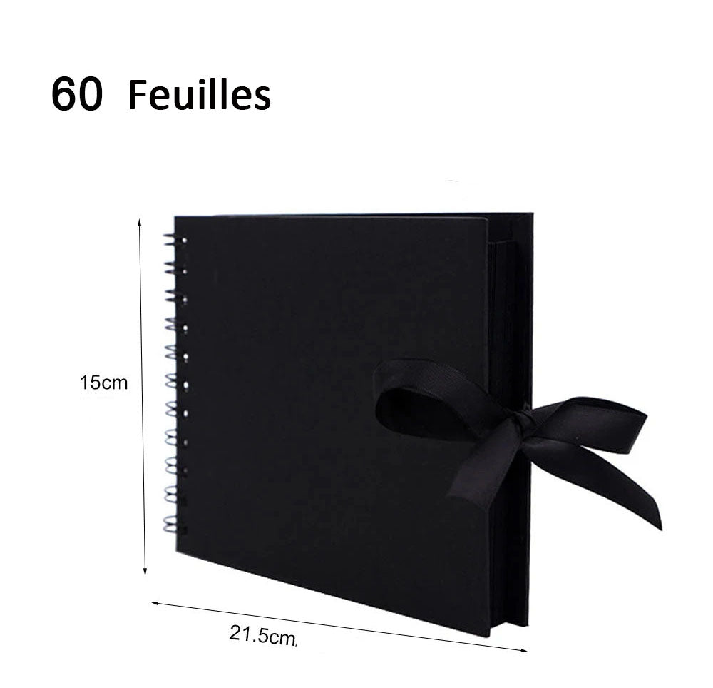 Pochette album noir 60 feuilles