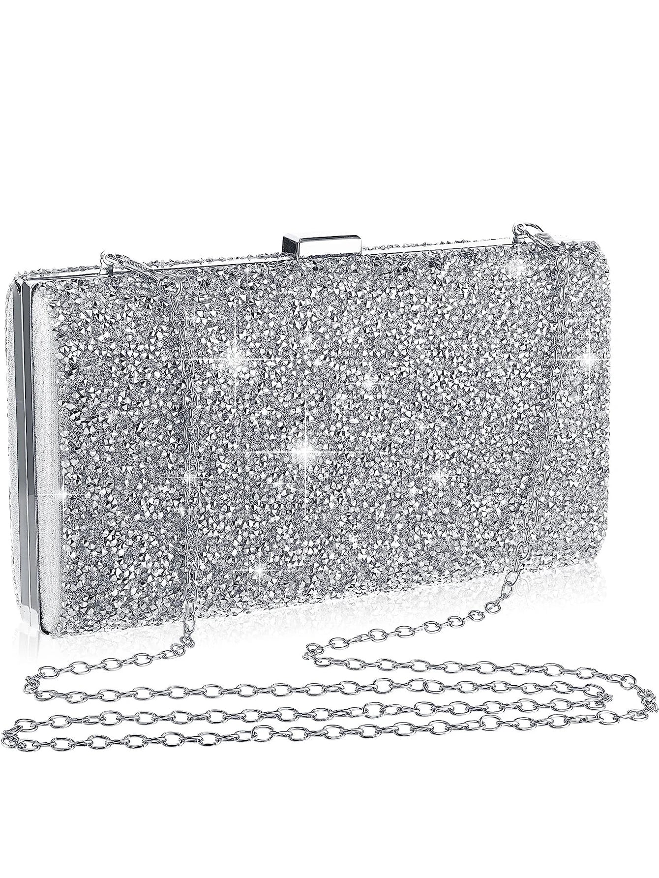 Pochette argentee bandouliere