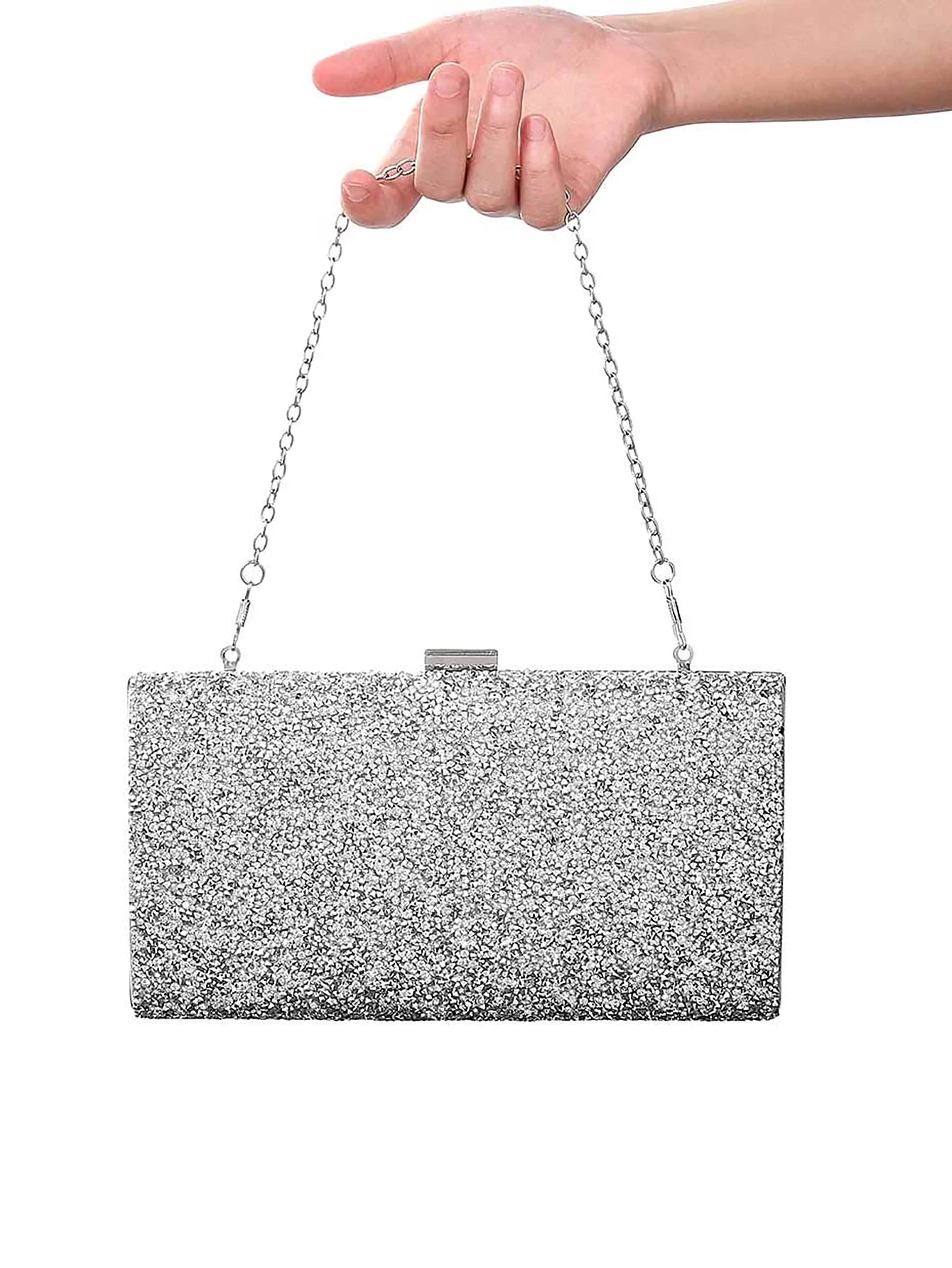 Pochette argentee bandouliere