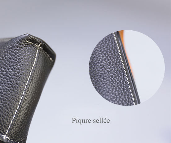 Pochette bandouliere telephone Cuir veritable piqure sellier