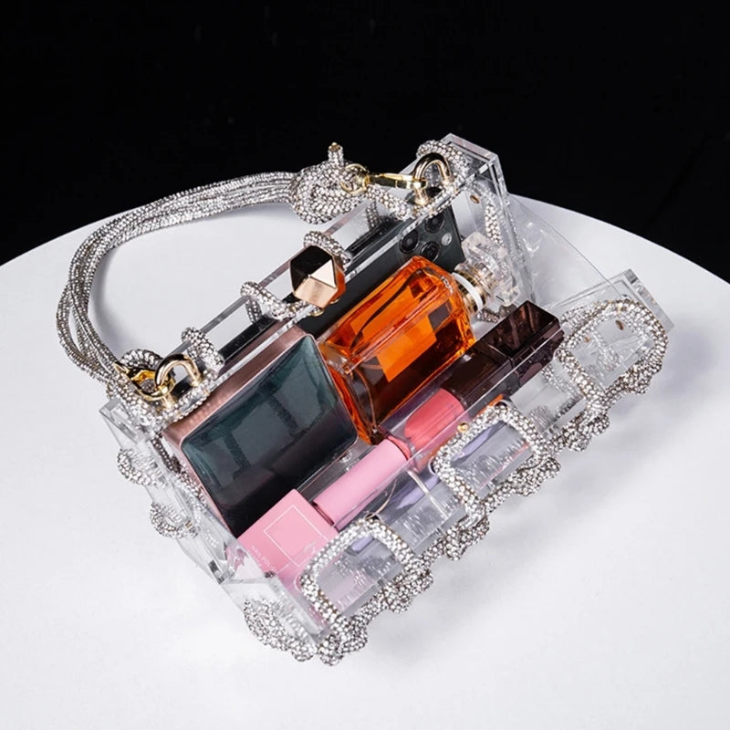 Pochette ceremonie mariage design acrylique transparente _profil ouverte contenu
