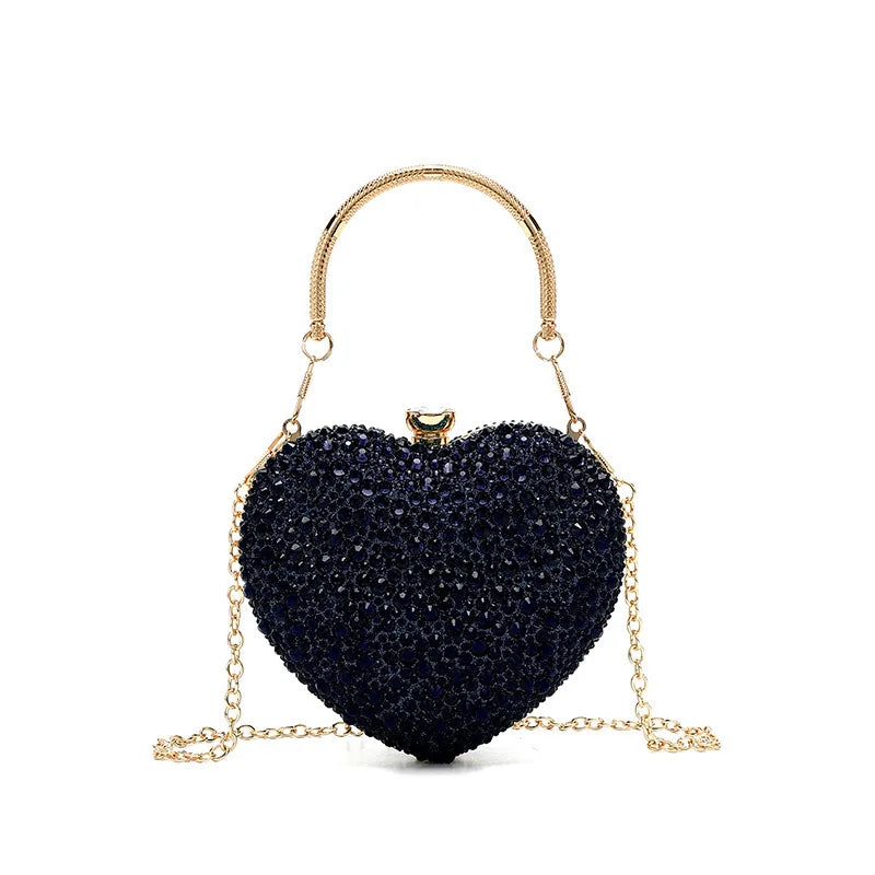 Pochette coeur bleu nuit 