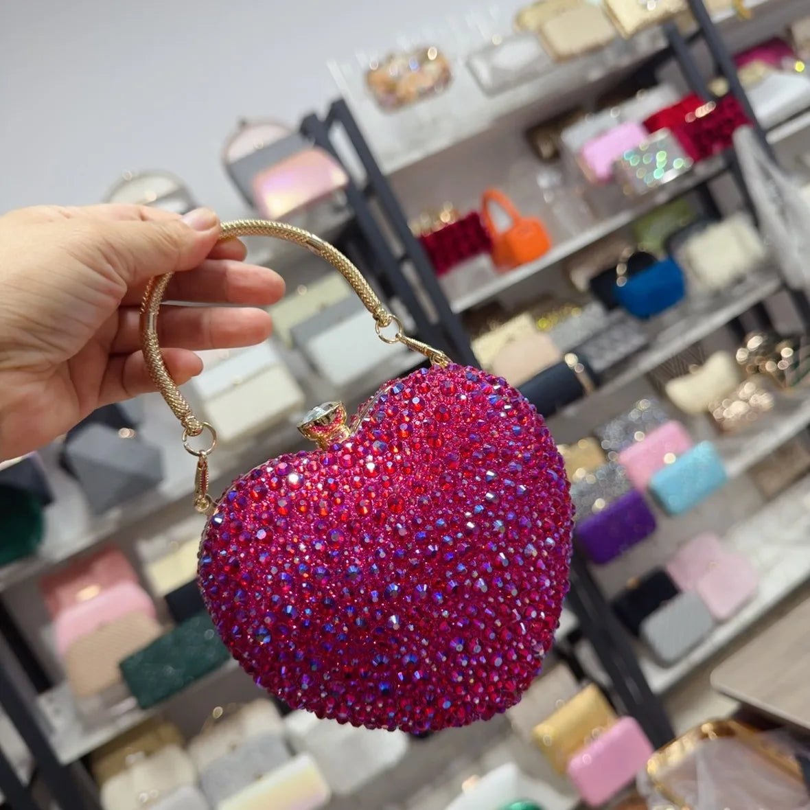 Pochette cœur rose magenta