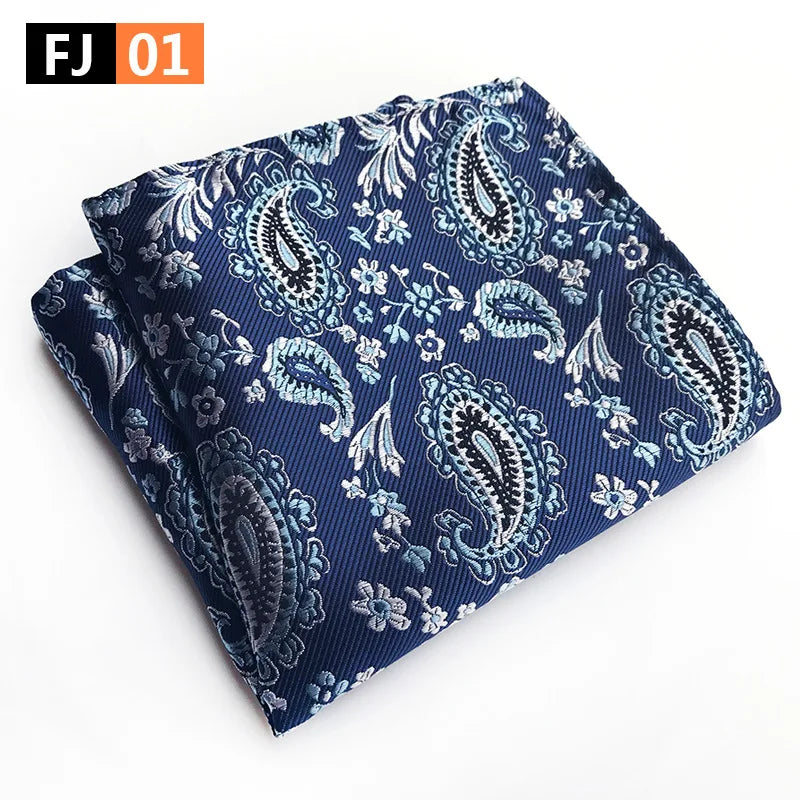 Pochette costard  motif cachemire bleu