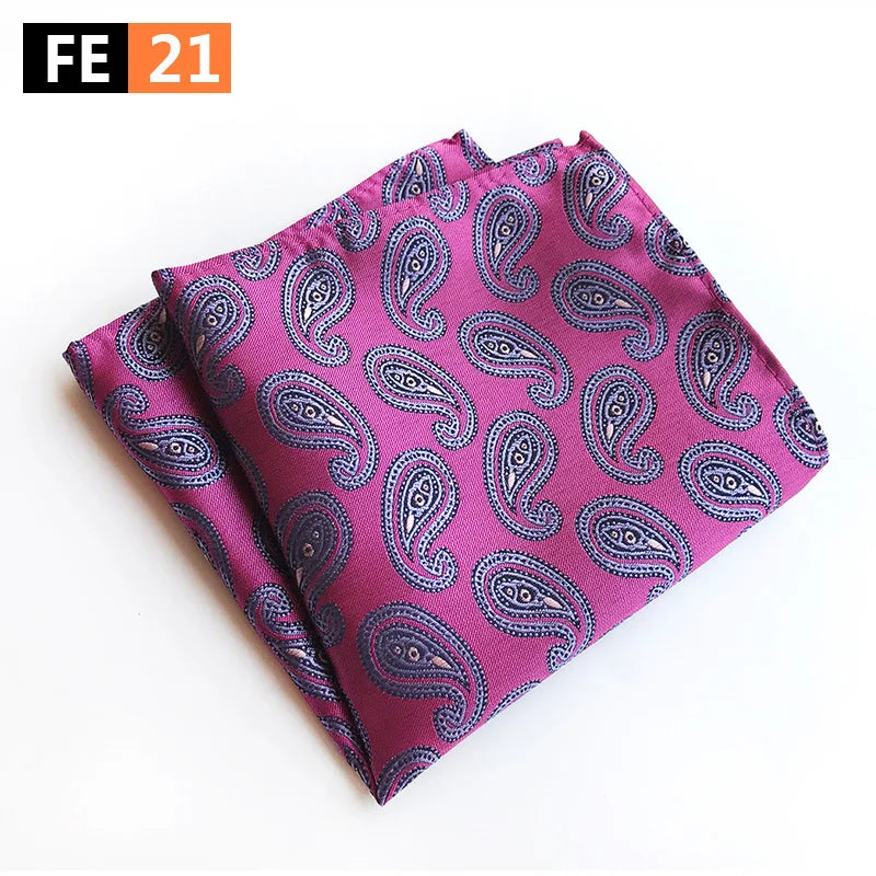 Pochette costard  motif cachemire rose