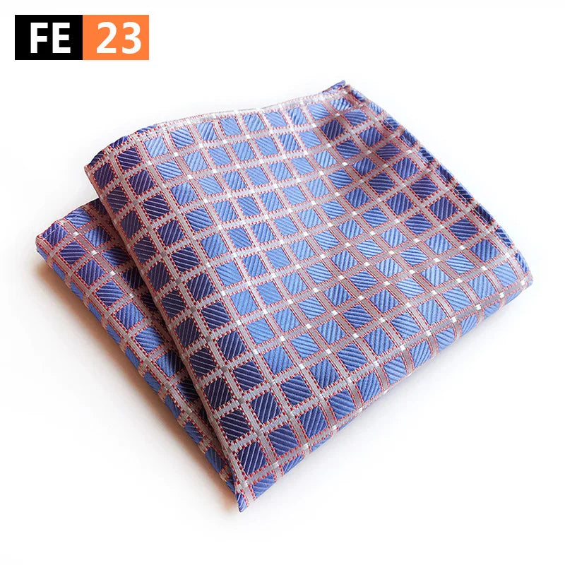 Pochette costard  motif geometrique carre rose bleu 