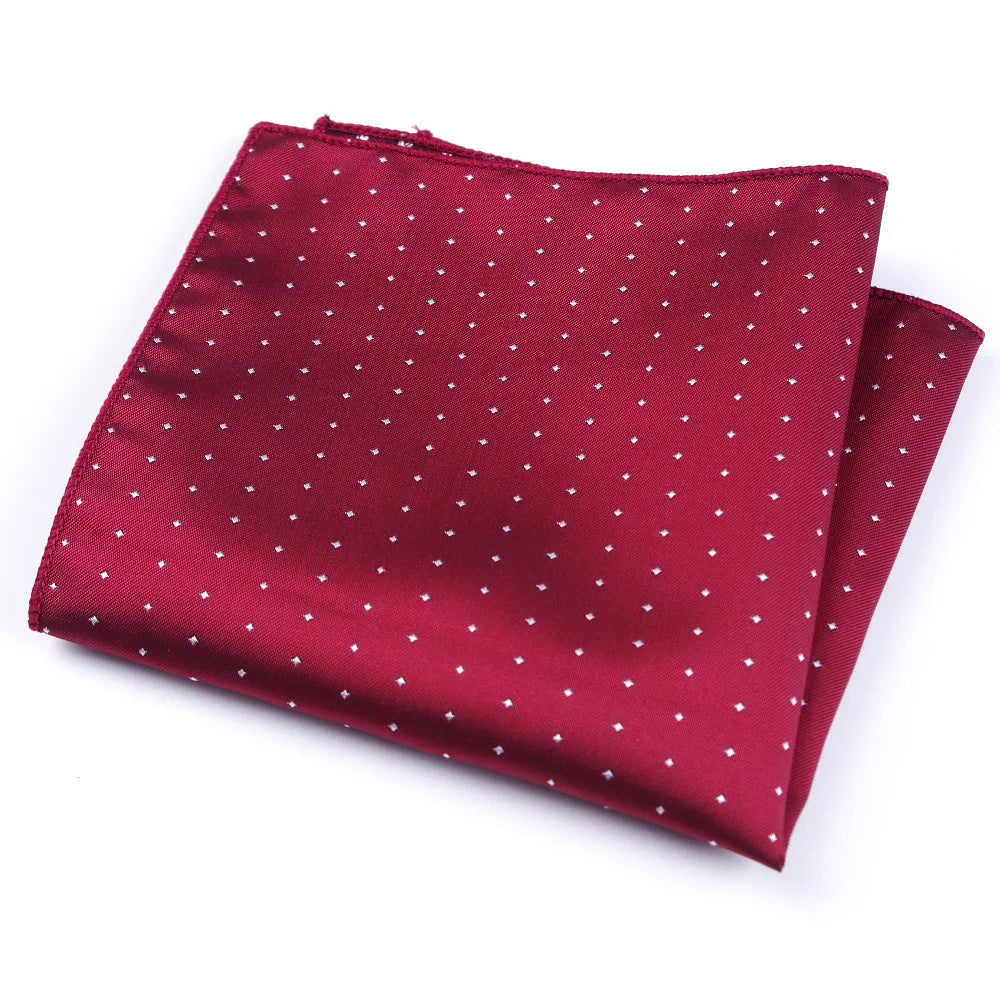 Pochette costume homme pois blanc sur fond rouge