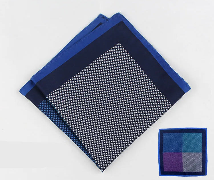 Pochette costumes bleu nuit bleu cobalt blanc