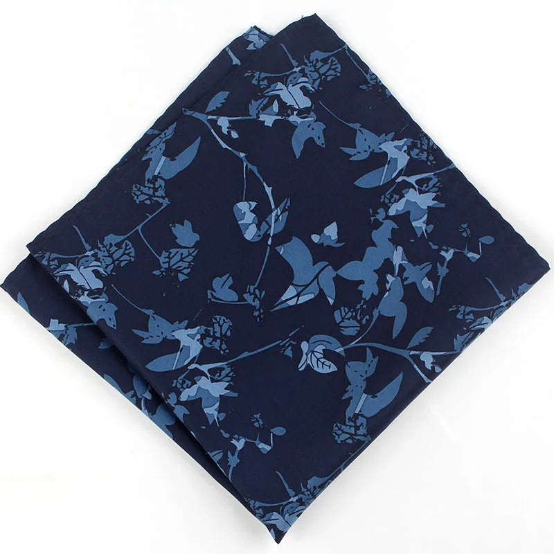 Pochette costumes bleue florale 