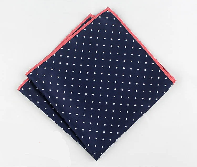 Pochette costumes bleue pois blancs