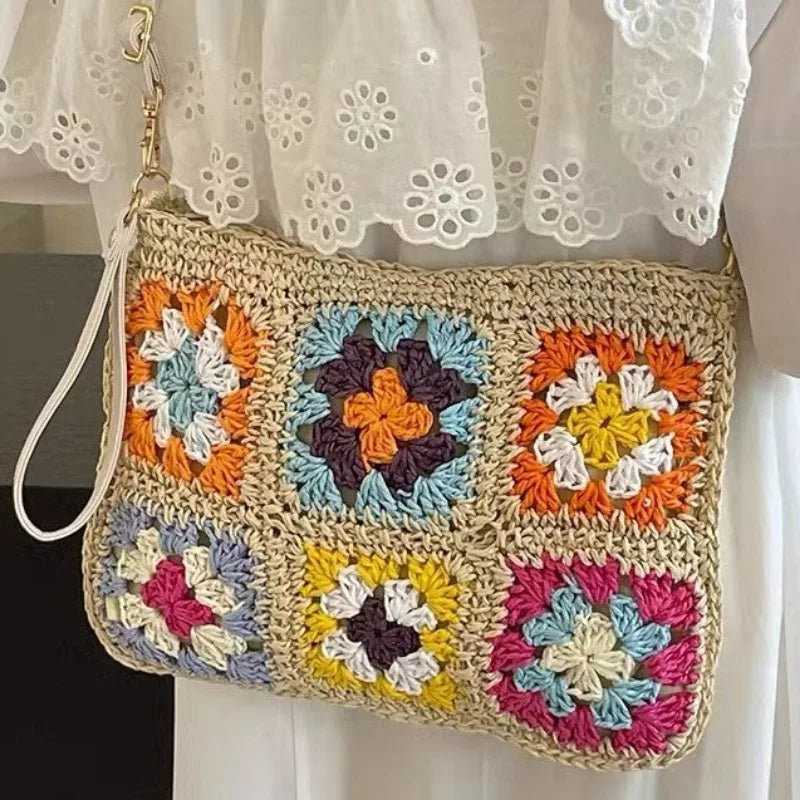 Pochette crochet multicolore dragonne