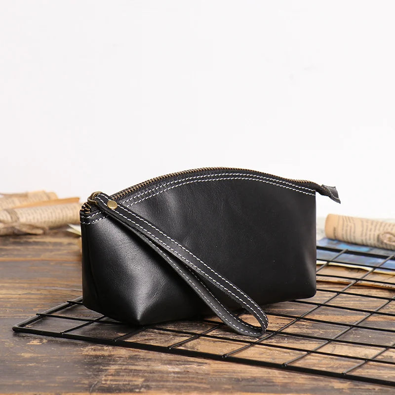 Pochette cuir femme noire