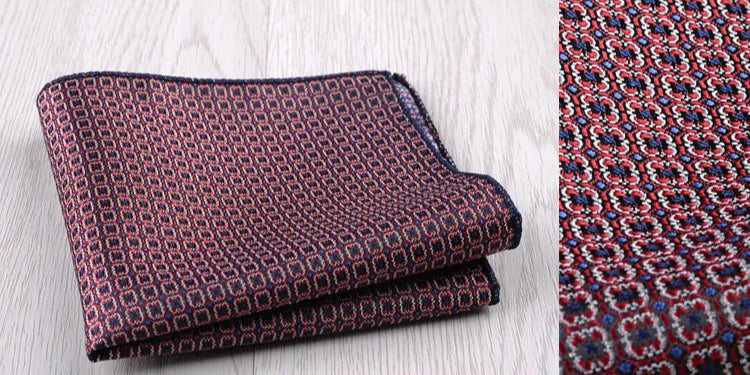 Pochette de costume damier carreaux bleu blanc rouge