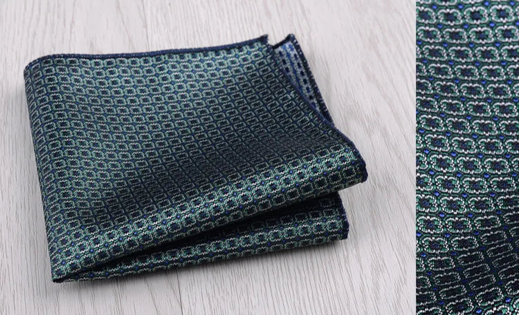 Pochette de costume  mini carreaux vert bleu