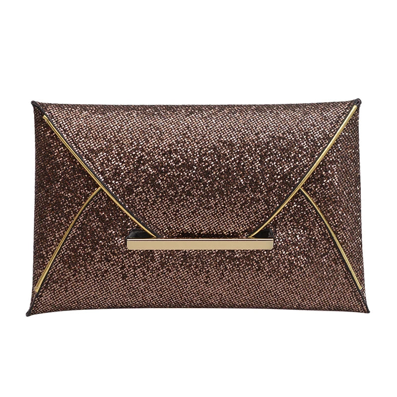 Pochette de soiree moka scintillant