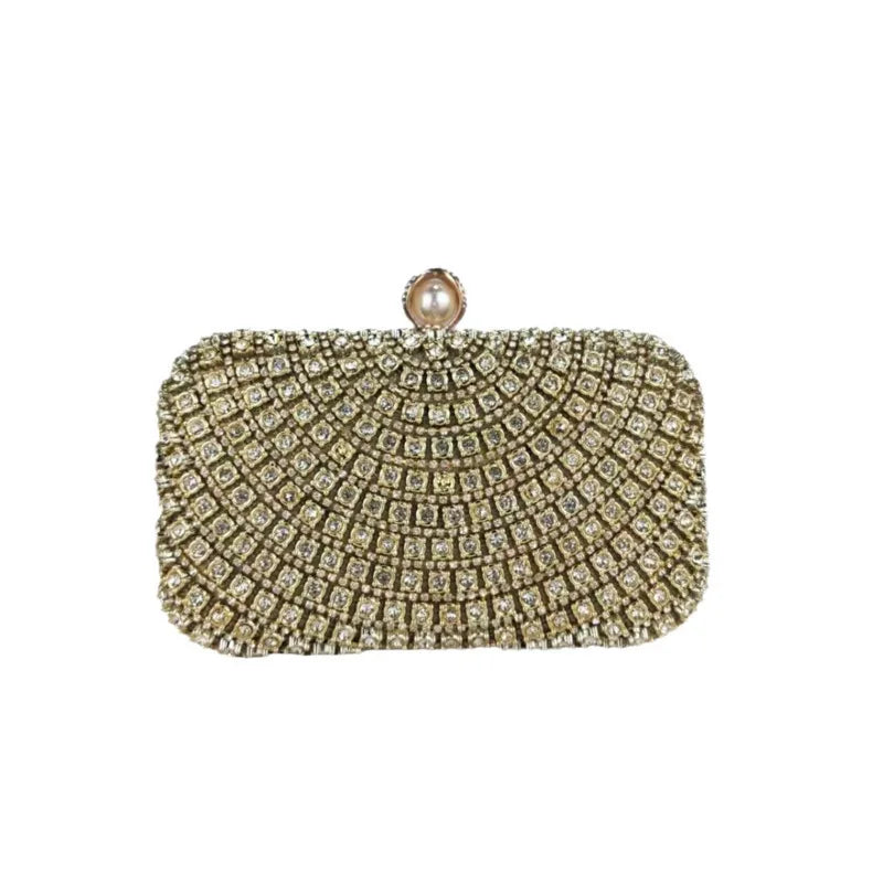 Pochette doree mariage strass