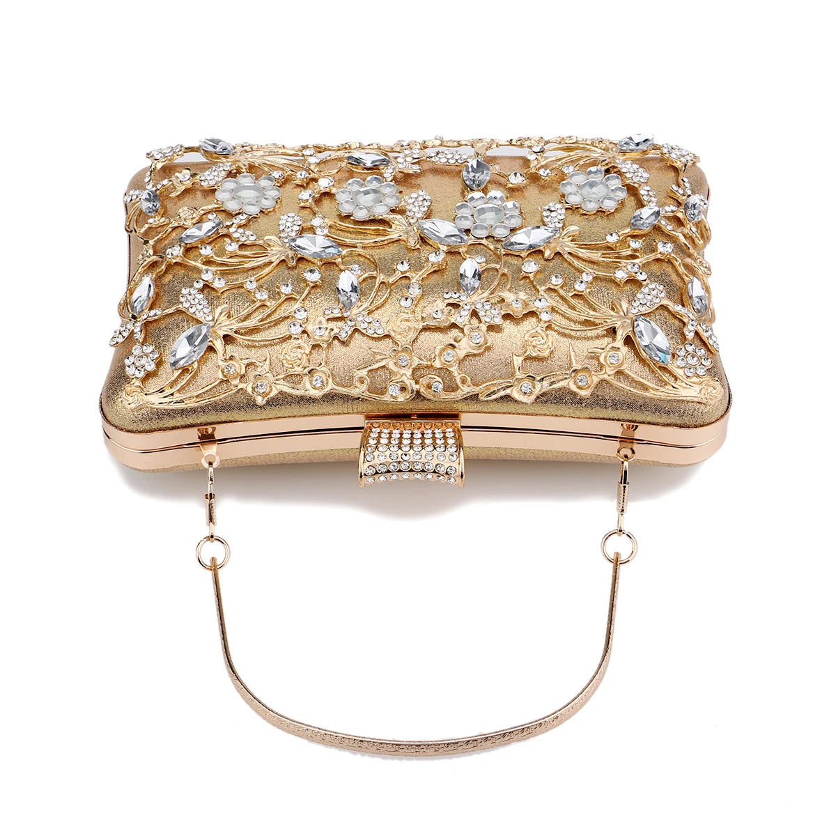 Pochette  doree soiree  ceremonie or et avec anse 