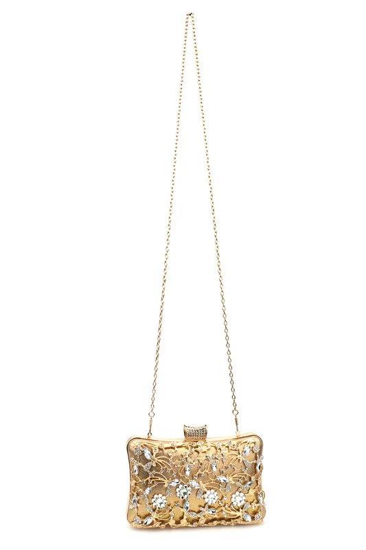 Pochette  doree soiree  ceremonie or et avec bandouliere chainette porte epaule 