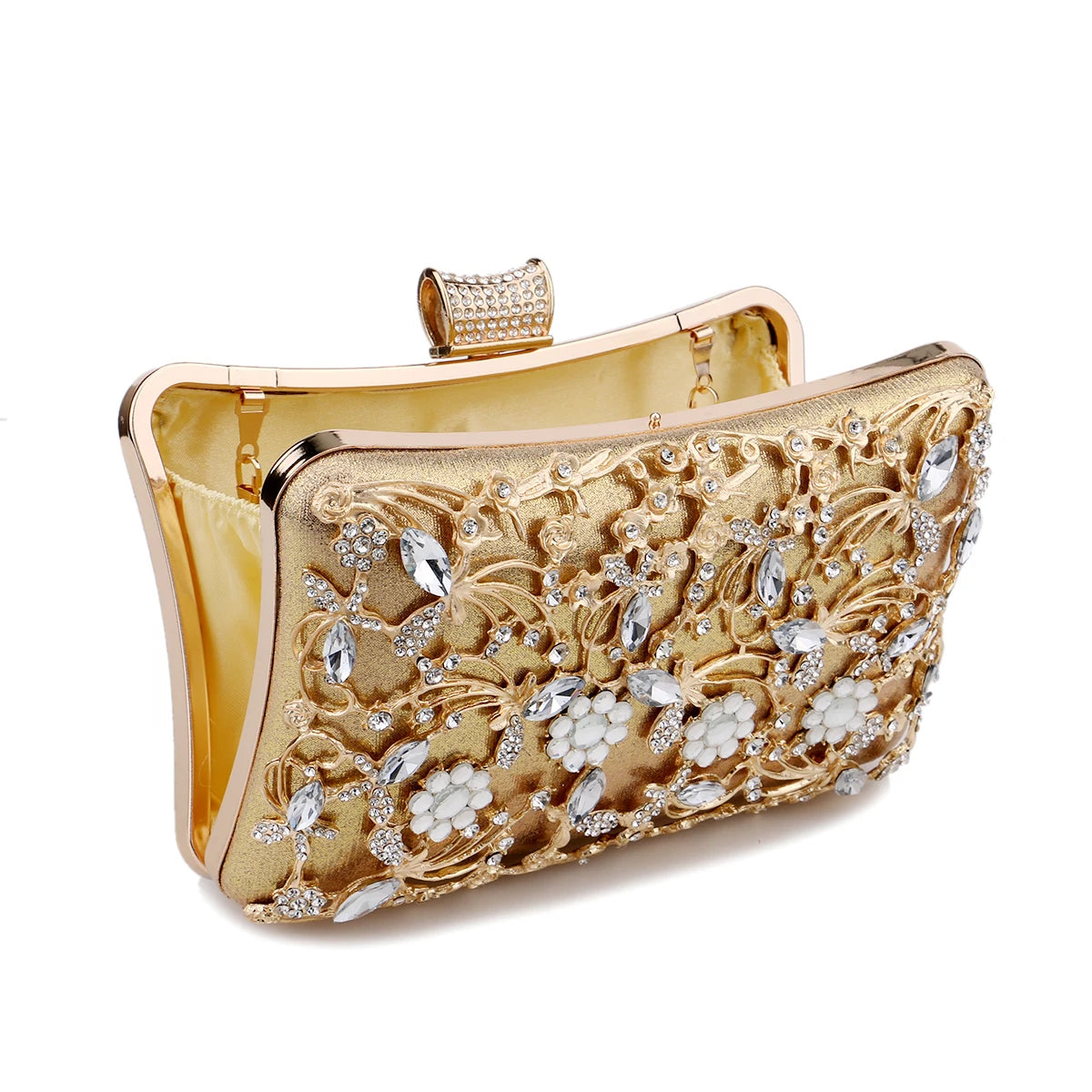 Pochette  doree soiree  ceremonie or et visuel ouvert 