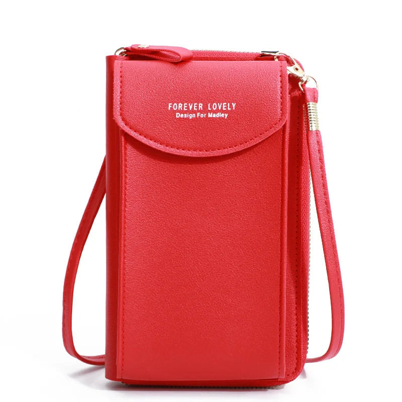 Pochette en bandouliere femme  telephone  Rabat arrondi  rouge