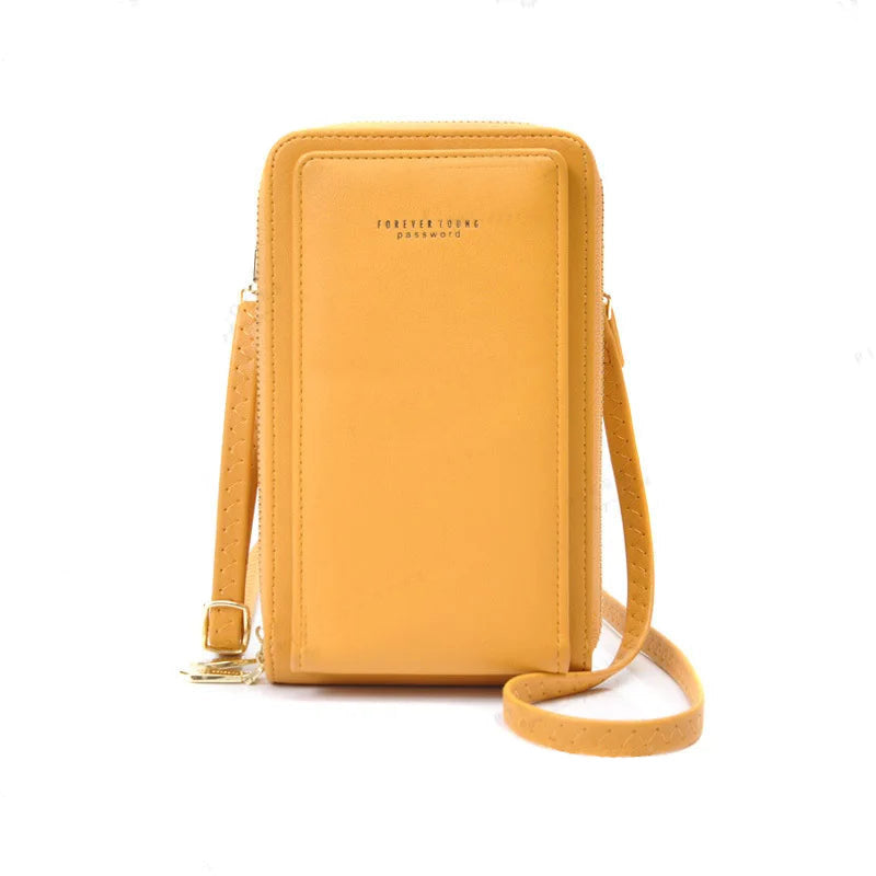 Pochette en bandouliere femme  telephone  Rabat droit  jaune
