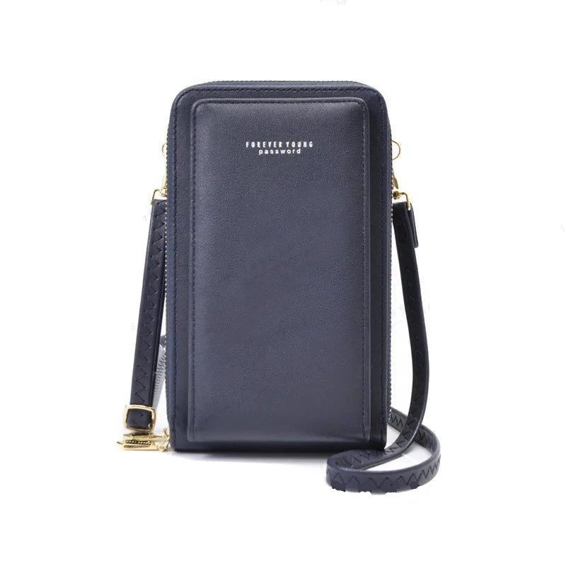 Pochette en bandouliere femme  telephone  sans Rabat bleu nuit