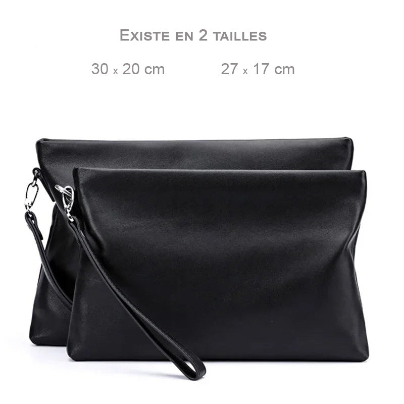 Pochette en cuir vachette pour homme dimensions