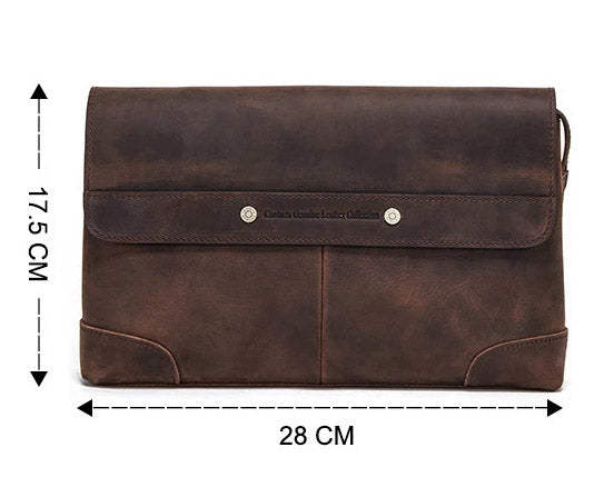 Pochette en cuir veritable homme