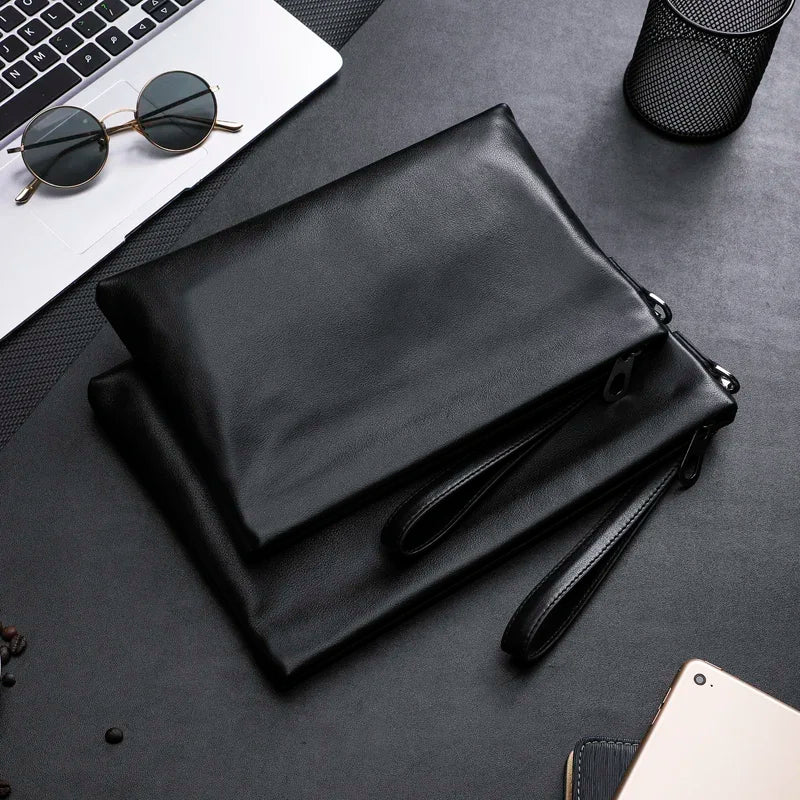 Pochette en cuir veritable pour homme 2 tailles