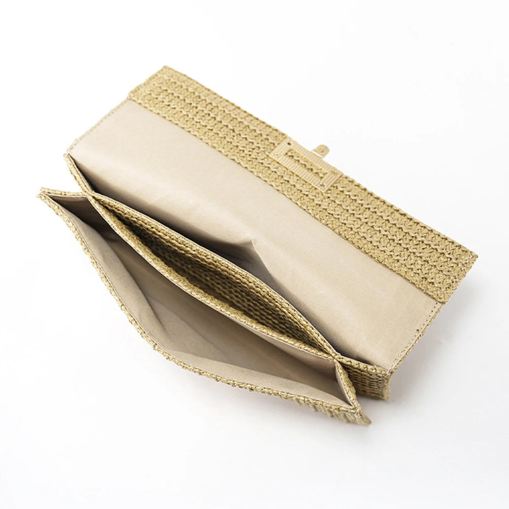 Pochette en paille 3 compartiments