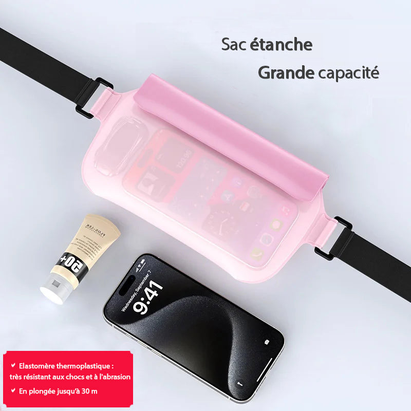 Pochette étanche rose grande capacité
