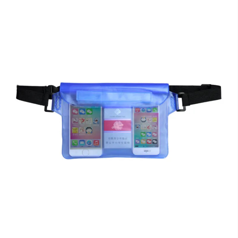 Pochette étanche sports nautiques baignades loisirs aquatiques bleue
