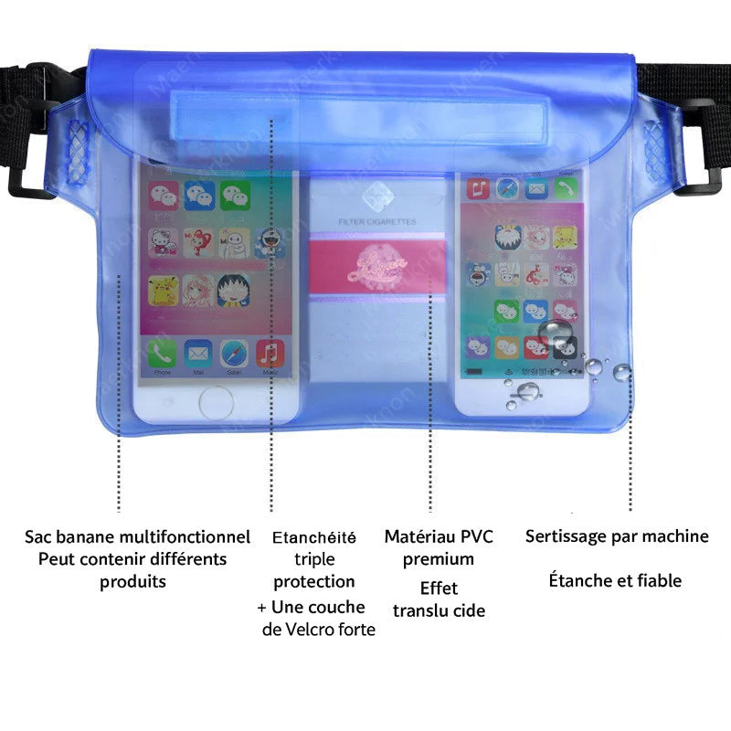 Pochette étanche sports nautiques baignades loisirs aquatiques caractéristiques 