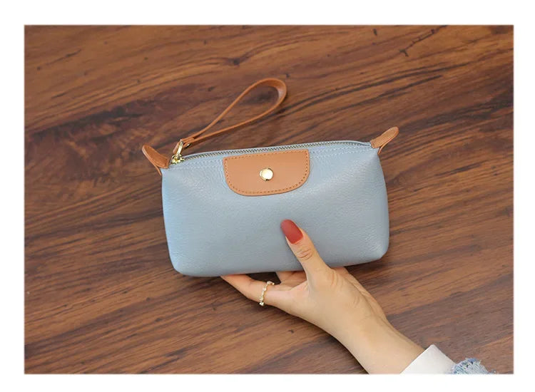 Pochette femme bleu ciel bicolore 