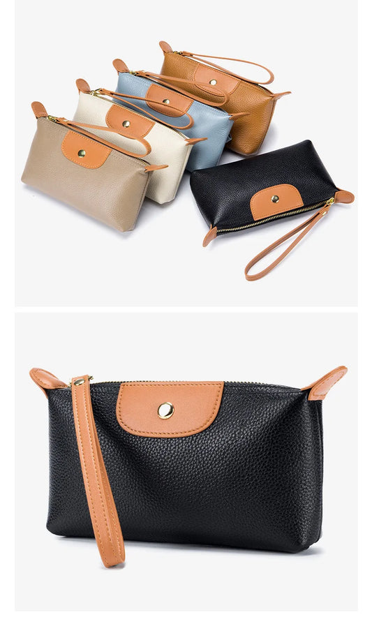 Pochette femme cuir bicolore 