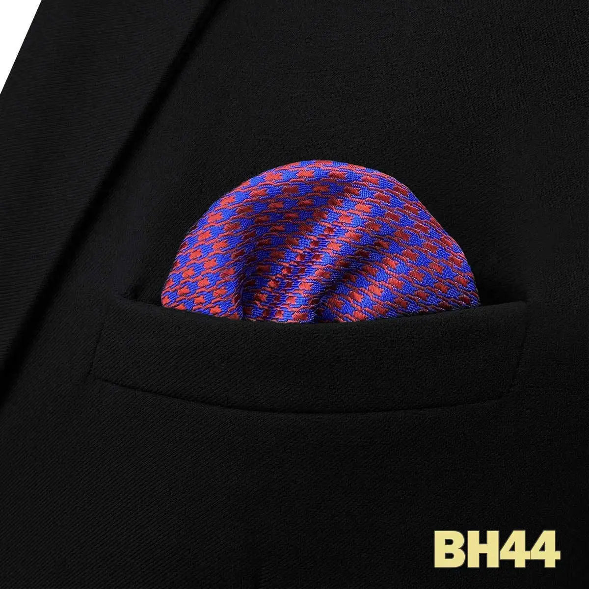 Pochette homme costume pied de poule roue et bleu