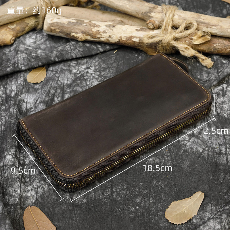 Pochette homme cuir véritable dragonne dimensions 1 ZIP